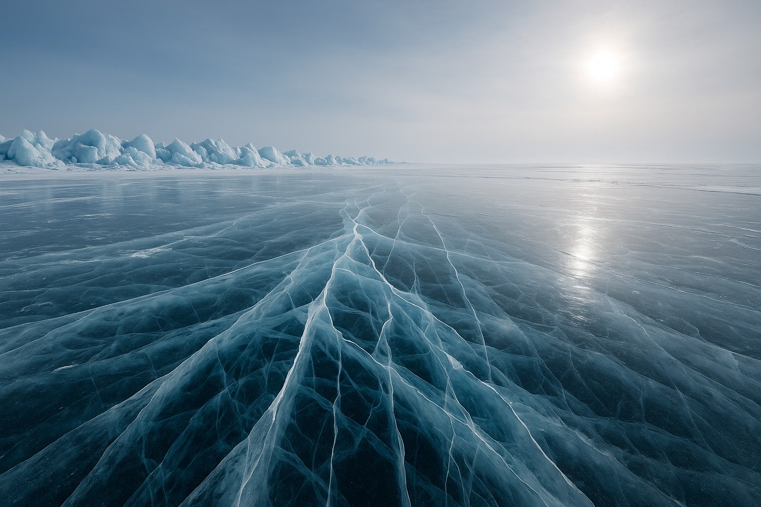 Зимний Байкал: прозрачный лёд, треск и пещеры