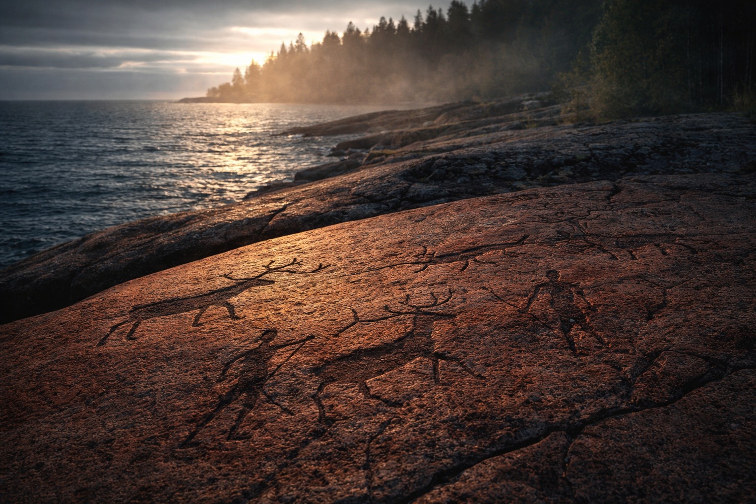 Карельские петроглифы: древние рисунки на скалах Онежского озера и Белого моря